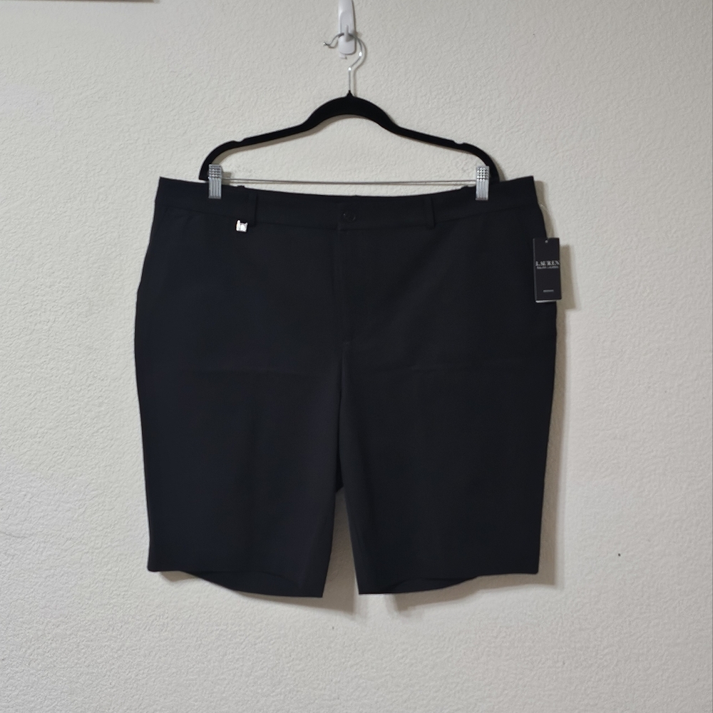 Lauren Ralph Lauren Shorts Womens 20W Black Stretch Comfort Bermuda